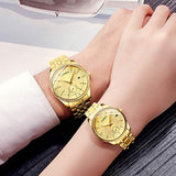 Fanmis - Reloj de pulsera analógico de cuarzo dorado