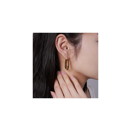 Aretes Aros de argolla con varilla de plata para mujer