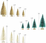8 Pcs Árboles de Navidad Artificiales Sisal con Base de Madera