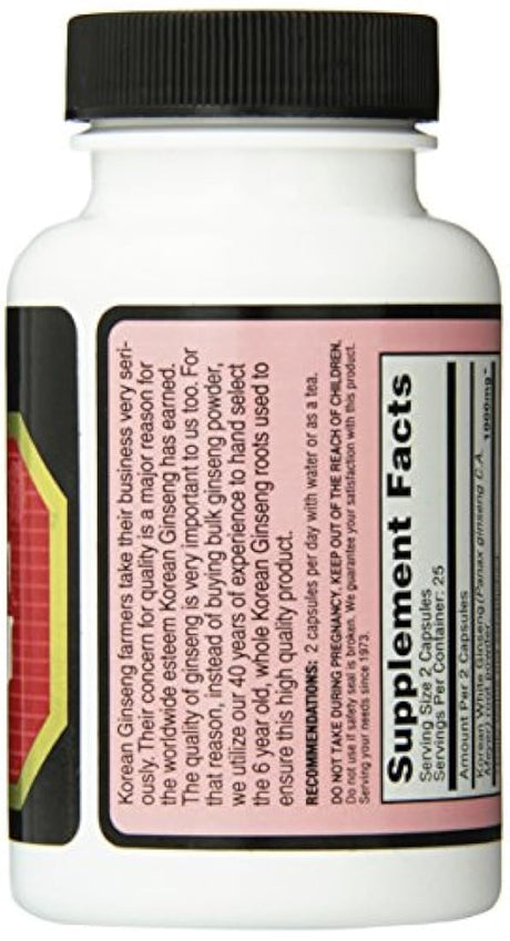 Elixir Blanco El ginseng coreano Imperial, 500 mg, 50 Count
