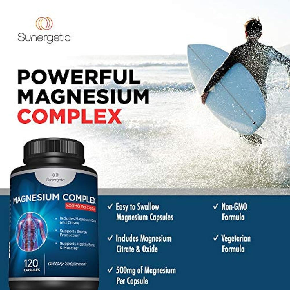 Cápsulas premium de citrato de magnesio - 500 mg
