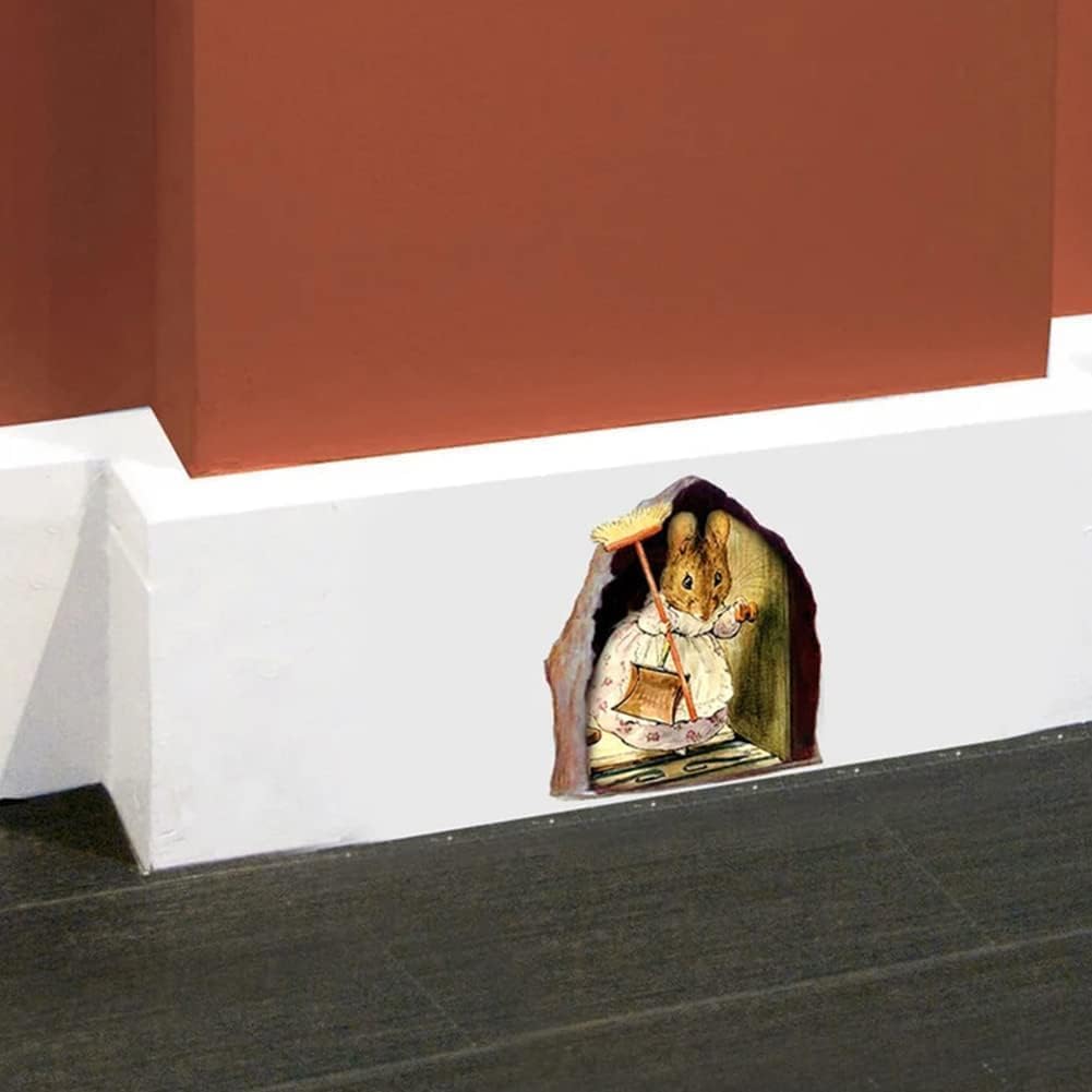 Sticker 3D Raton en Agujero, Divertido y Resistente al Agua