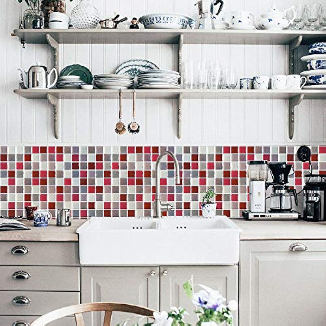 Adhesivo decorativo azulejos mosaico (23.6x23.6cm/9.3x9.3)