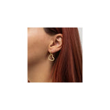 Aretes de aro de corazón chapados en oro de 14 quilates