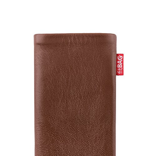 fitBAG Beat Brown - Funda personalizada para Samsung Galaxy S22 Ultra | Fabricada en Alemania | Funda de piel de napa fina con forro de microfibra para limpieza de pantallas