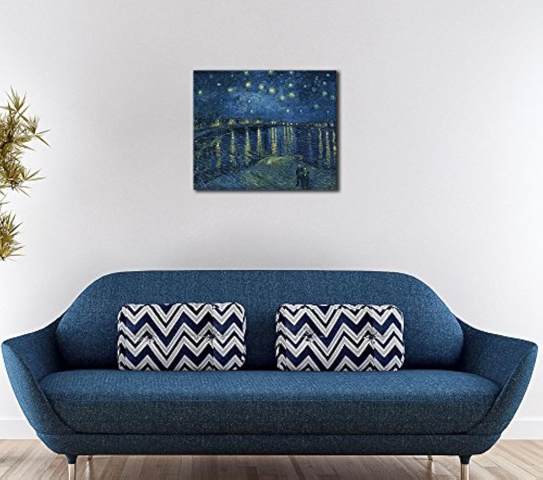 Wieco Art – Pinturas al óleo de Noche estrellada