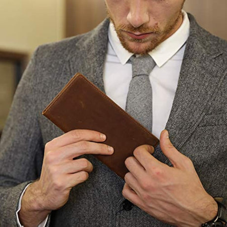 Cartera plegadiza clásica de cuero para hombre Kattee