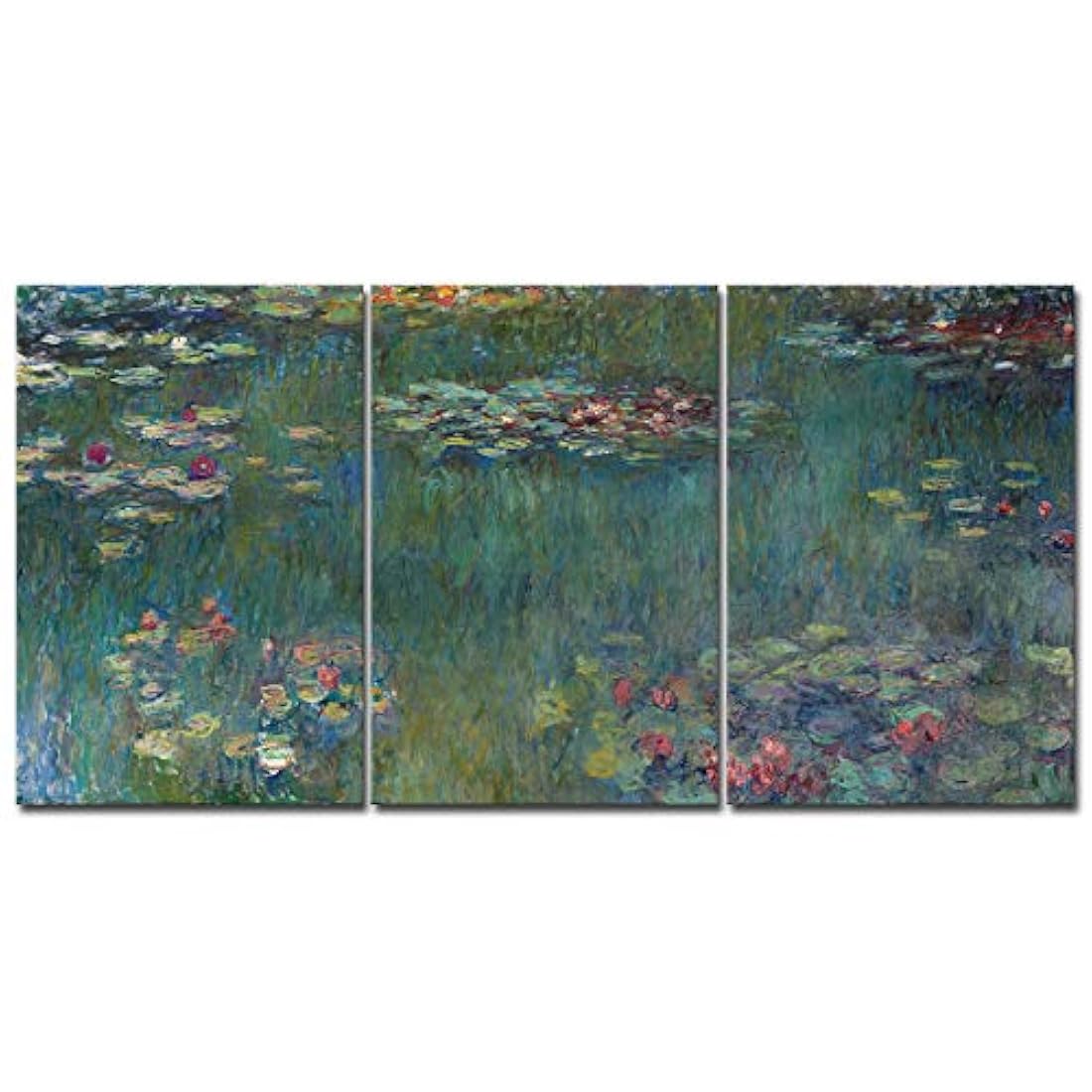Wieco Art - Lienzo con diseño de lirios de agua, al óleo