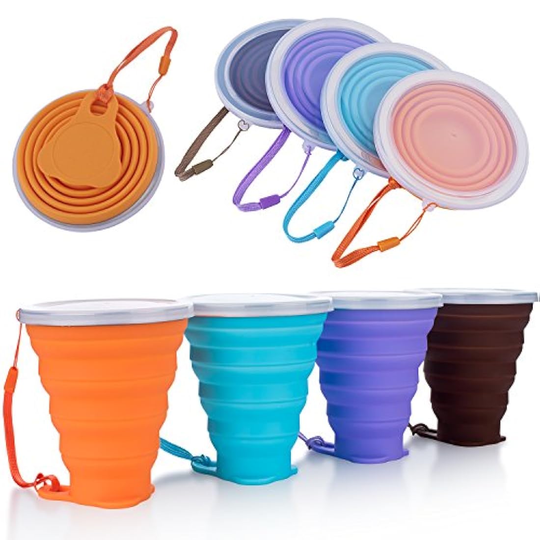 ME.FAN - Taza de viaje plegable de silicona para camping