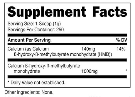 Nutricost HMB polvo (beta-hidroxi beta-metilbutirato)