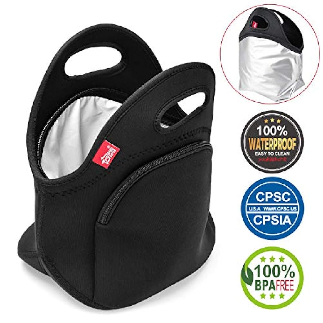 Bolsa de almuerzo con aislamiento impermeable con bolsillo