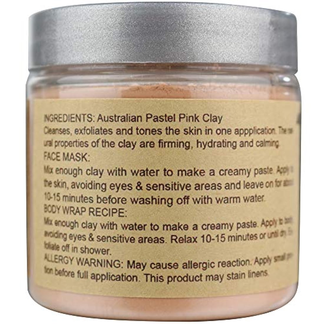 Best Nature's Cosmetics mascarilla de Arcilla rosa