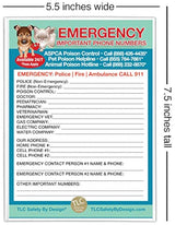 Imán tipo tarjeta de contacto de emergencia