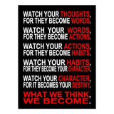 Pyradecor Watch Your Thoughts - Lienzo decorativo para pared