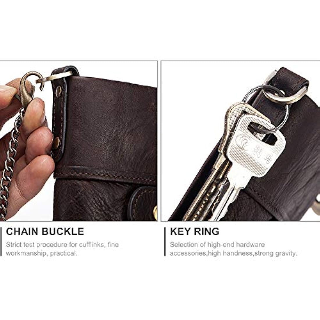 Boshiho billeteras de piel real RFID bloqueo bifold  hombres