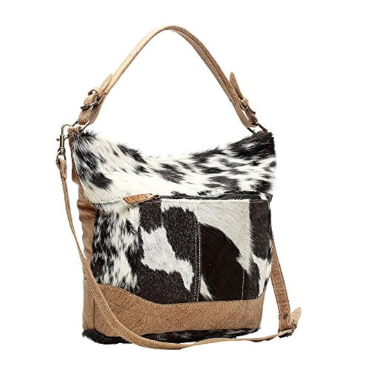 Bolso de piel de vaca y correa doble, multicolor, Myra Bag