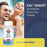 Kal D-3 400 IU cápsulas blandas, 100 unidades