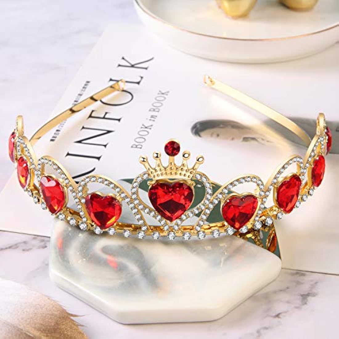 Tiara de corazón rojo Descendientes disfraz tocado reina