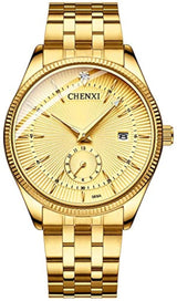 Fanmis - Reloj de pulsera analógico de cuarzo dorado