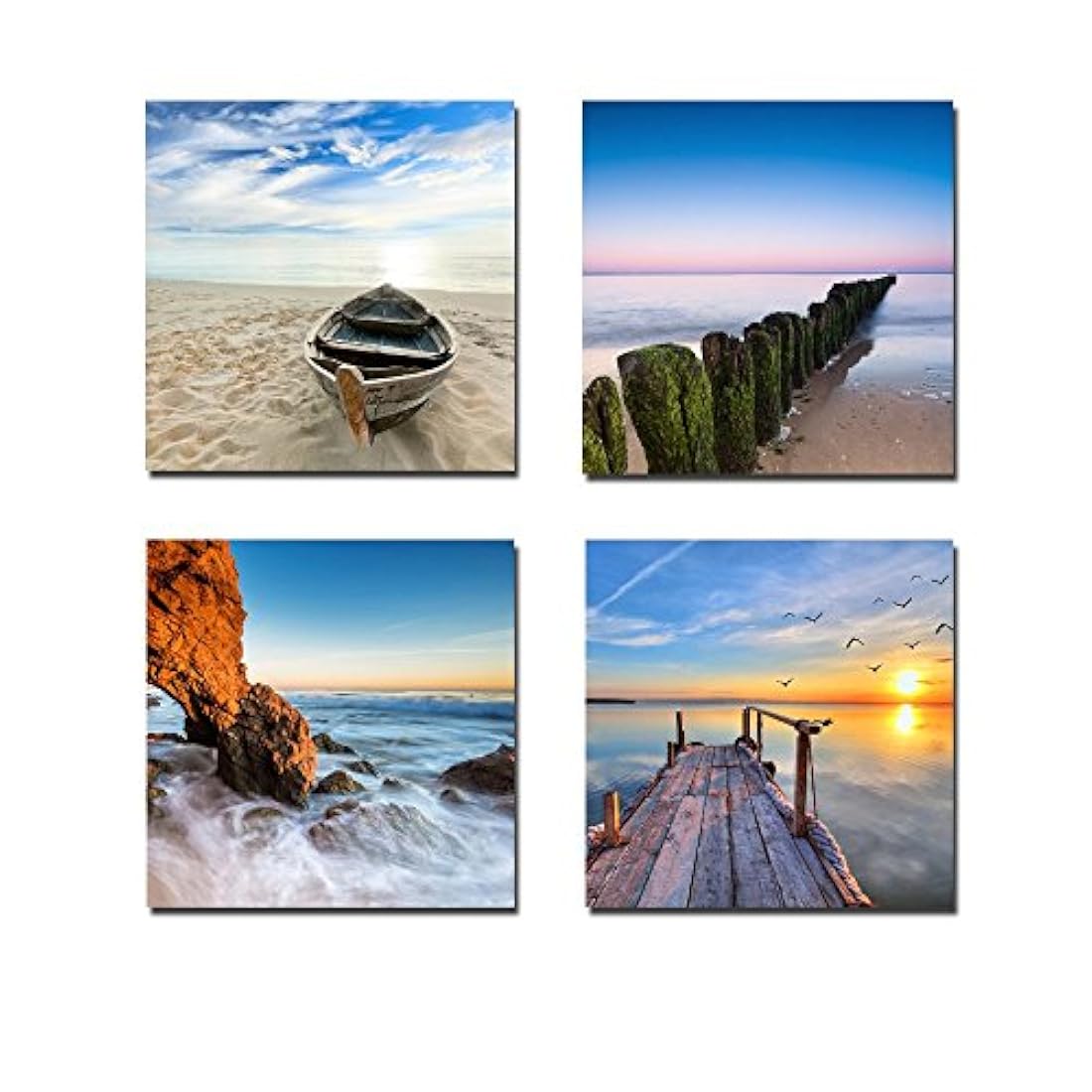 Wieco Art Giclee Lienzo decorativo a pared de vista al mar