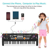 Teclado de piano para niños con micrófono, piano electrónico