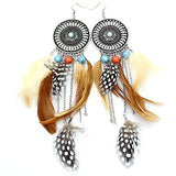 Pendientes en plata con plumas