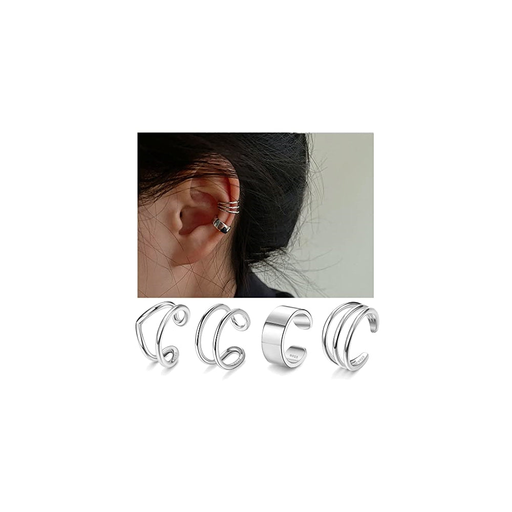 Aretes de plata de ley para mujer plateados