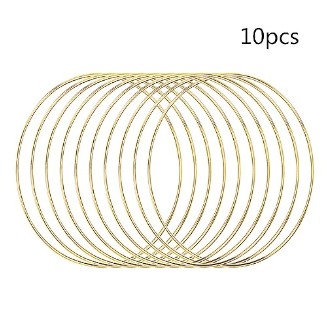 10 piezas 6-inch Oro Dream Catcher Anillos de metal