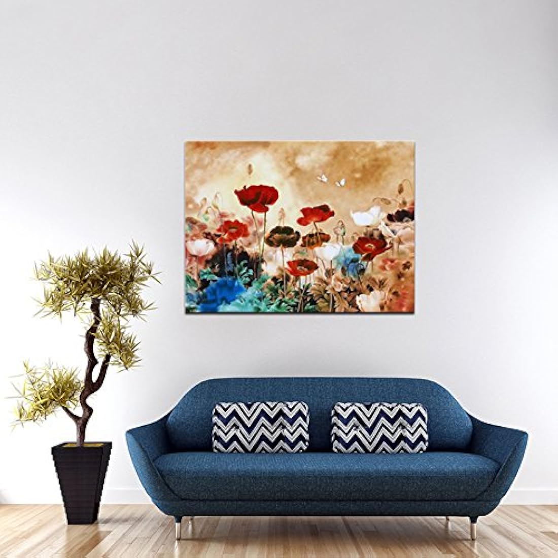Lona impresa de amapolas florecientes,  Wieco Art