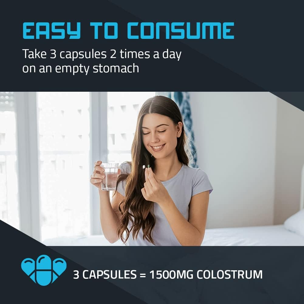 Colostro Bovina Puro 180 Cápsulas - Libre de Antibióticos