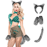 Disfraces Disfraz de orejas de lobo con diadema