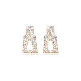 Aretes colgantes rectangulares con diamantes de imitación