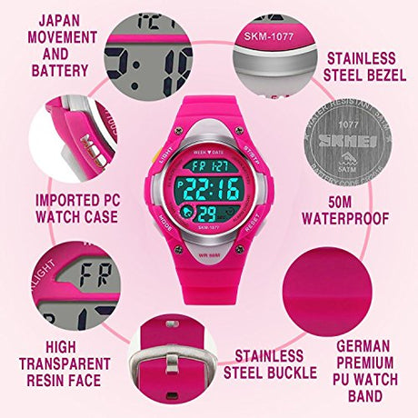 Reloj digital para niñas - Relojes deportivos impermeables