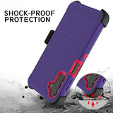 Leptech Funda para Samsung Galaxy A13 5G con protector de pantalla de TPU, [Serie Holster] con clip de cinturón protector resistente, cuerpo completo, resistente, a prueba de golpes, antideslizante, funda para teléfono celular (morado)