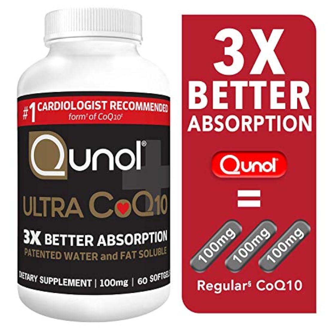 Suplemento Qunol con coenzimas y antioxidantes