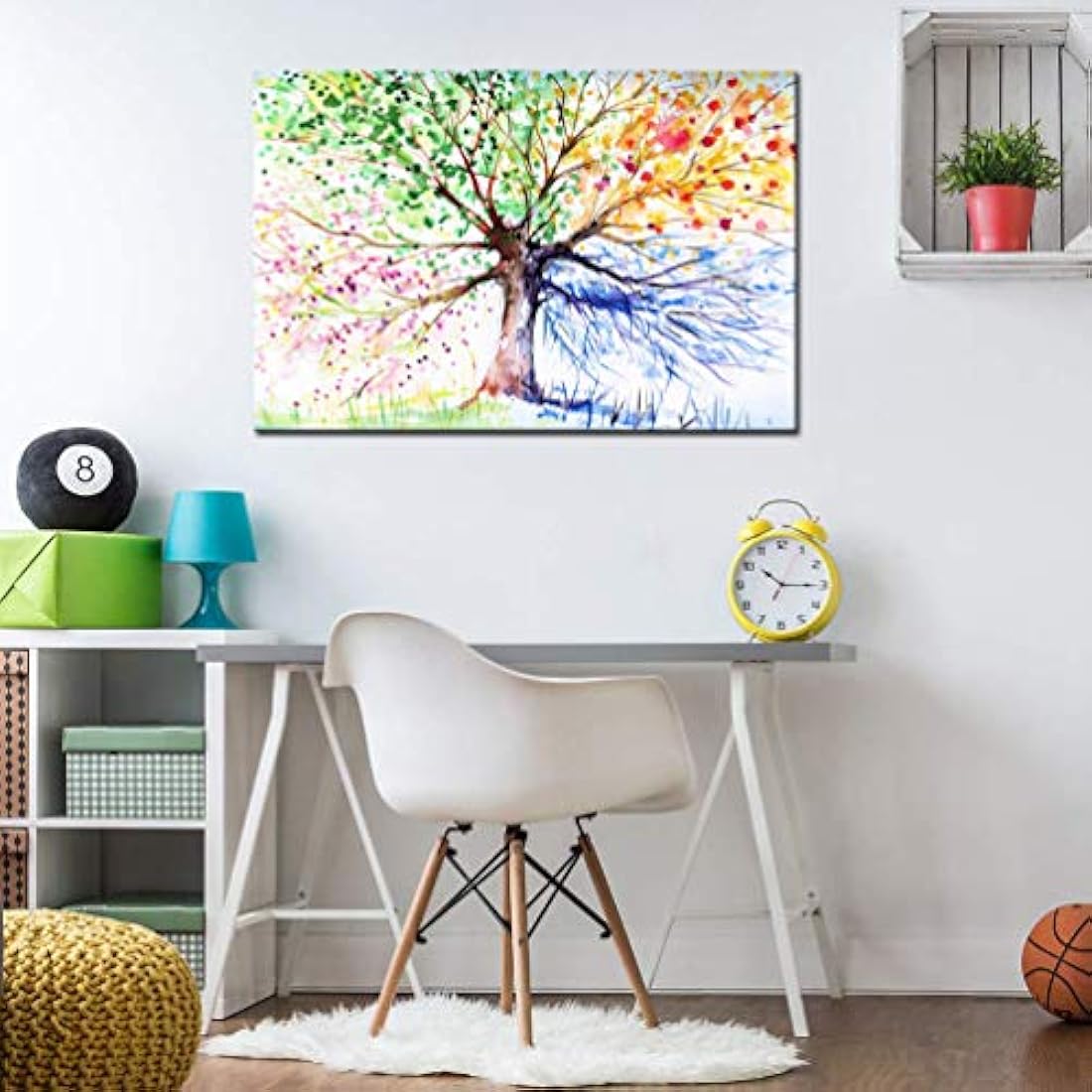 Pintura en lienzo con diseño de árbol de la vida