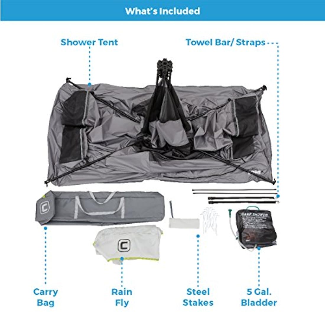 Core Instant Camping Tienda de ducha con cambiador