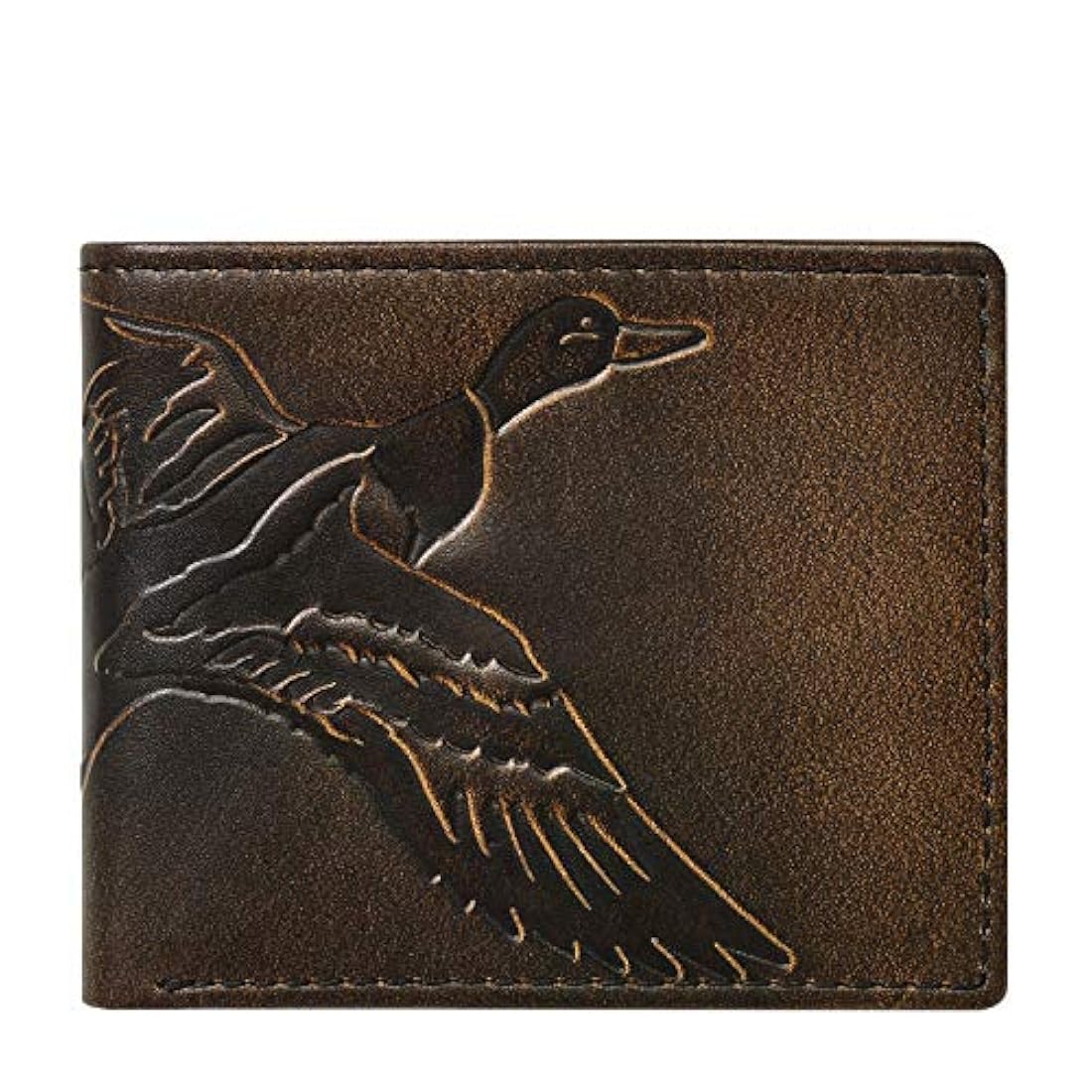 Cartera de piel para hombre con diseño de pato