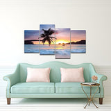 Playa tema 4 paneles Giclee Lienzos Sobre lona de paisaje