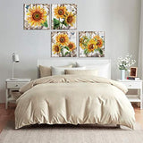 Sunfrower Snow Mountain Silueta de Lienzo decorativo