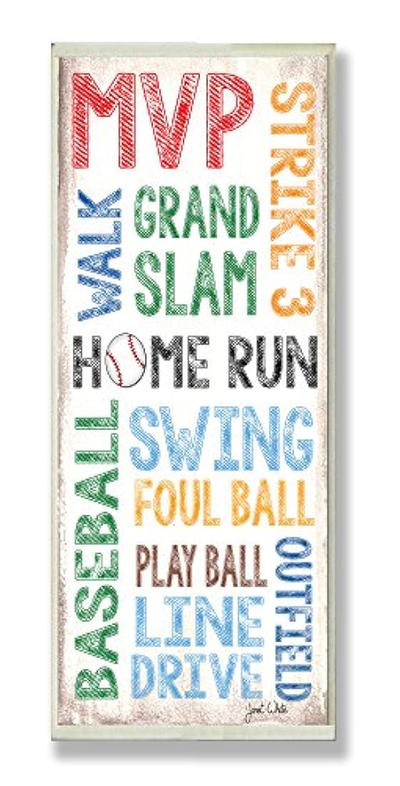 Home Run  besisbol placa de pared - The Kids Room by Stupell