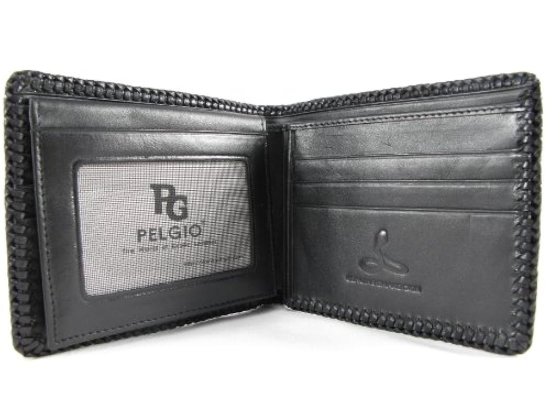pelgio Python genuino Piel de serpiente Bifold cartera
