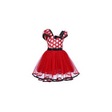 Disfraces de princesa con lunares rojo talla 2 años