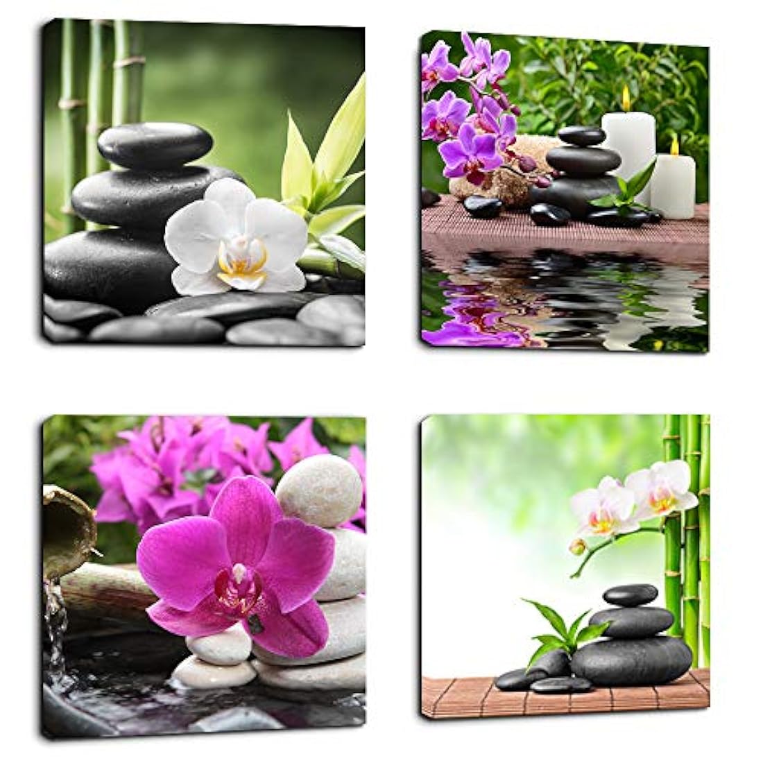 Lienzo artístico Zen Prints Spa decoración de pared 4 paneles