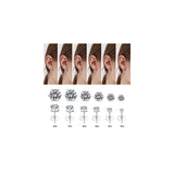 Aretes de acero inoxidable Juego de 6 pares