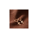 Aretes colgantes de aro contra el mal para mujer