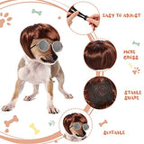 MTLEE 6 pelucas divertidas para perros, peluca de perro retro para mascotas, gafas de sol redondas para perros, disfraces de cosplay, accesorios para perros pequeños, para decoración de fiestas navideñas
