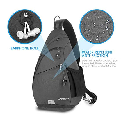 Morral cruzado, color Gris oscuro, WATERFLY