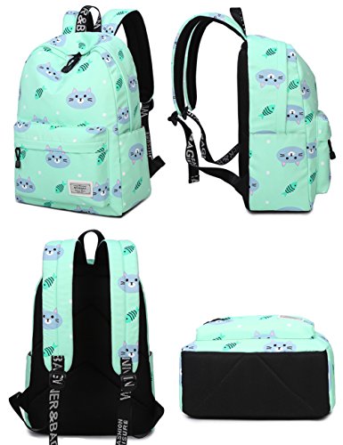 Mochilas para adolescentes, lindo gato y pescado