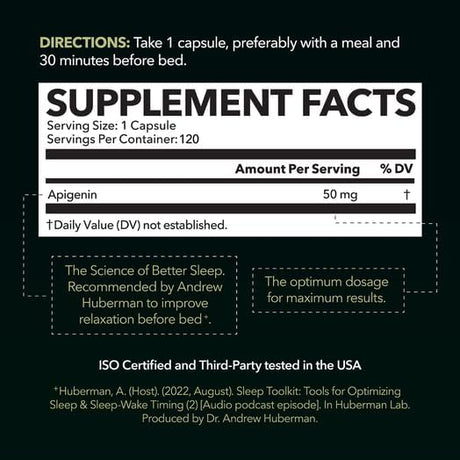 Suplemento de Apigenina 50 mg Sin OMG Ayuda Natural
